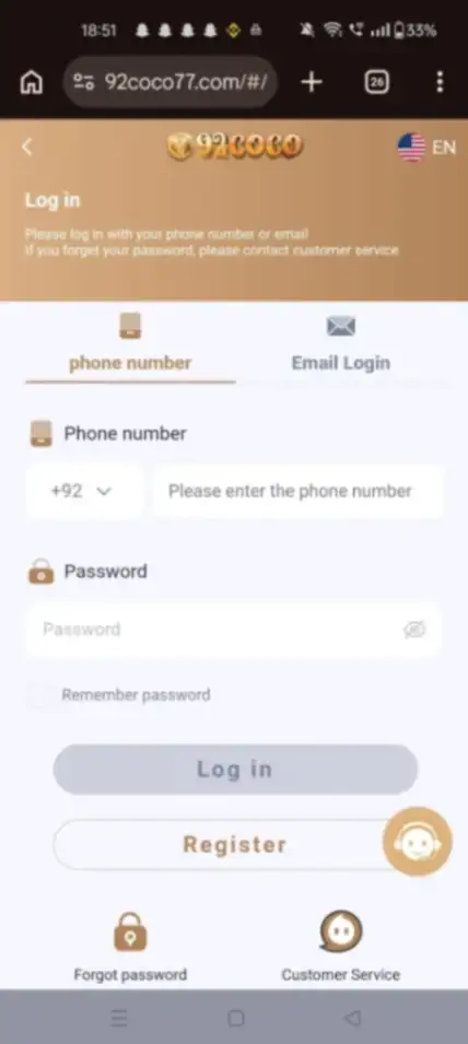 Login your 92 Coco account and start playing your favprit games
